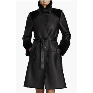 Leather trench coat