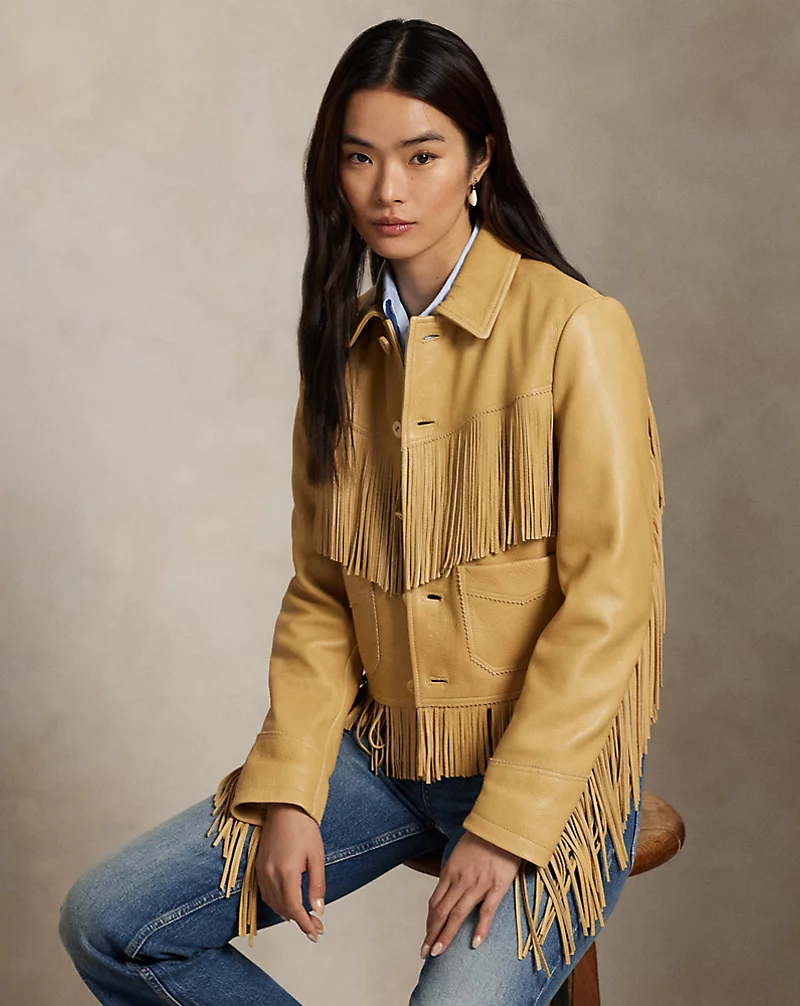 Fringe Waxed Leather Jacket