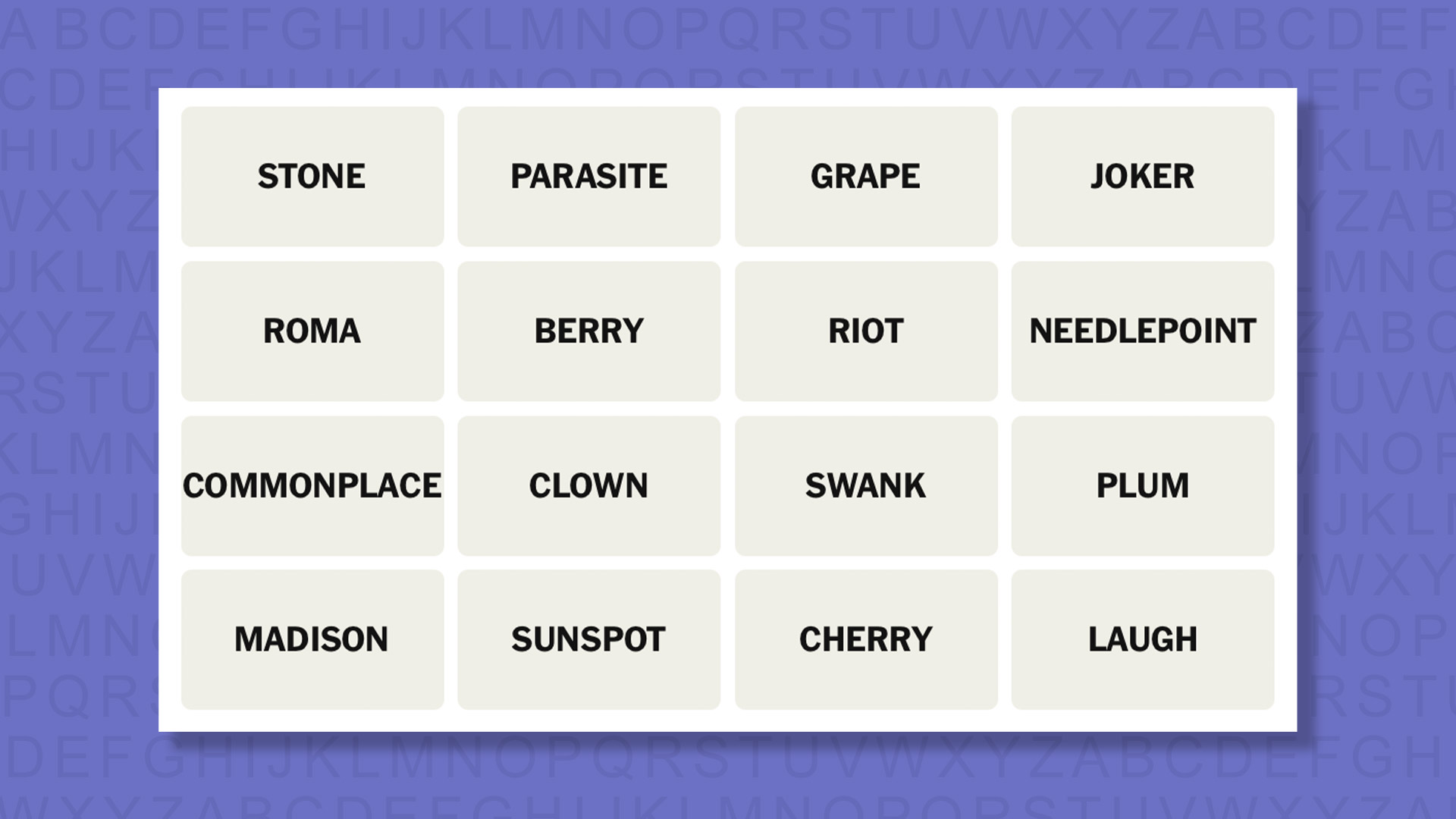 NYT Connections hints for game 891 on a purple background