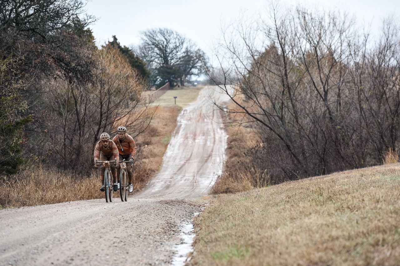 Two riders out in the Oklahoma countryside