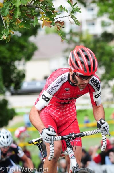 Canadian mountain biking champion Geoff Kabush (Team Maxxis-Rocky Mountain) can basically ride anything