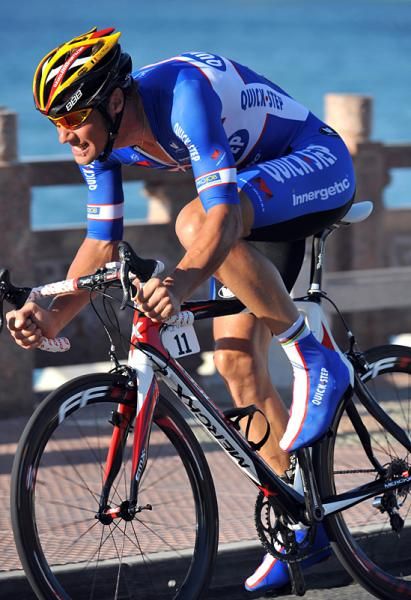 Tom Boonen (Quick Step) grits his teeth during the time trial.