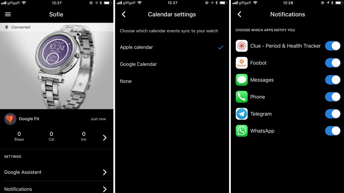 Specs, interface, app and compatibility Michael Kors Access Sofie