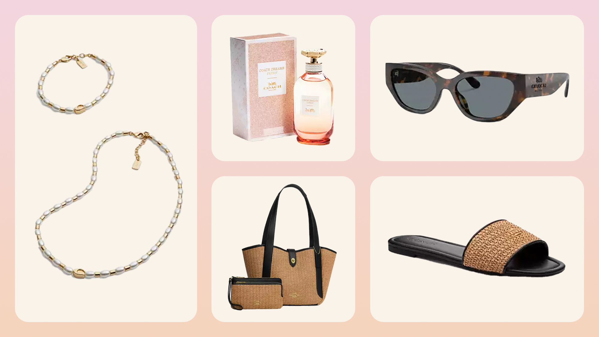 A collage of Coach Outlet products. 