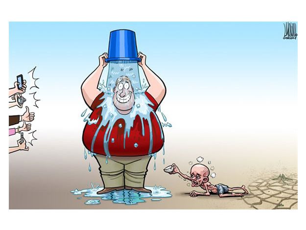 Editorial cartoon ice bucket challenge