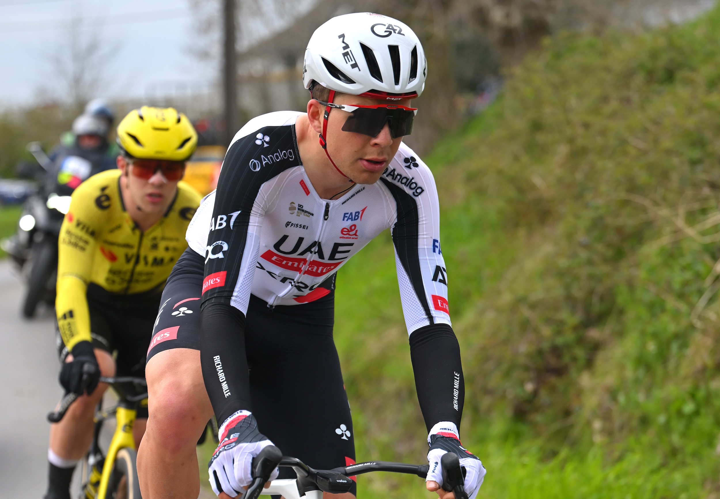 HARELBEKE, BELGIUM - MARCH 27: Florian Vermeersch of Belgium and UAE Team Emirates - XRG competes during the 68th E3 Saxo Classic 2026 a 208.5km one day race from Harelbeke to Harelbek / #UCIWT / on March 27, 2026 in Harelbeke, Belgium. (Photo by Tim de Waele/Getty Images)