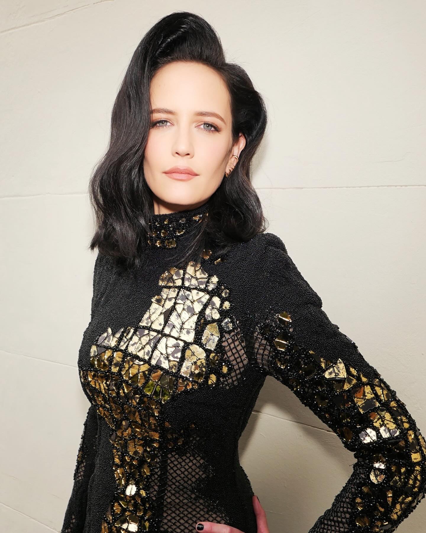 Eva Green with side parted hairstyle at Cannes