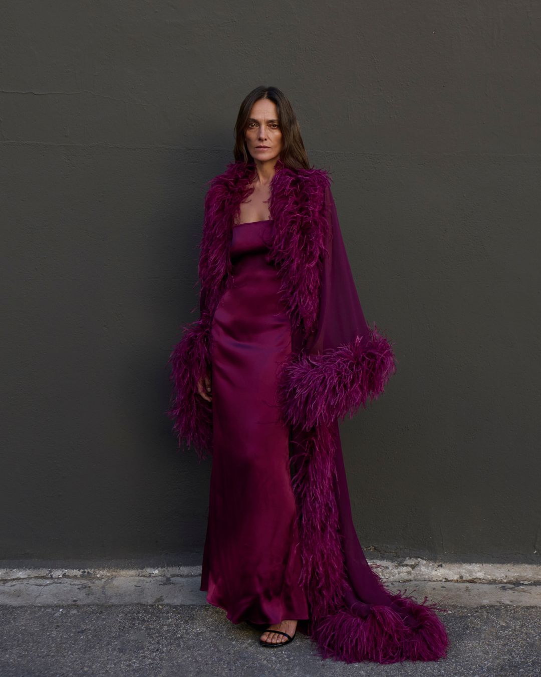 a model wearing a taller marmo dress