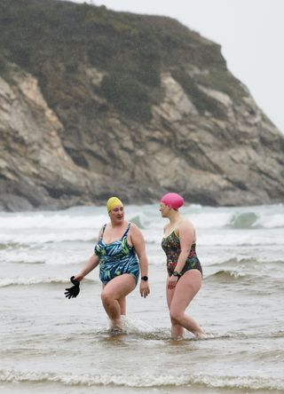 Women swimming in the sea