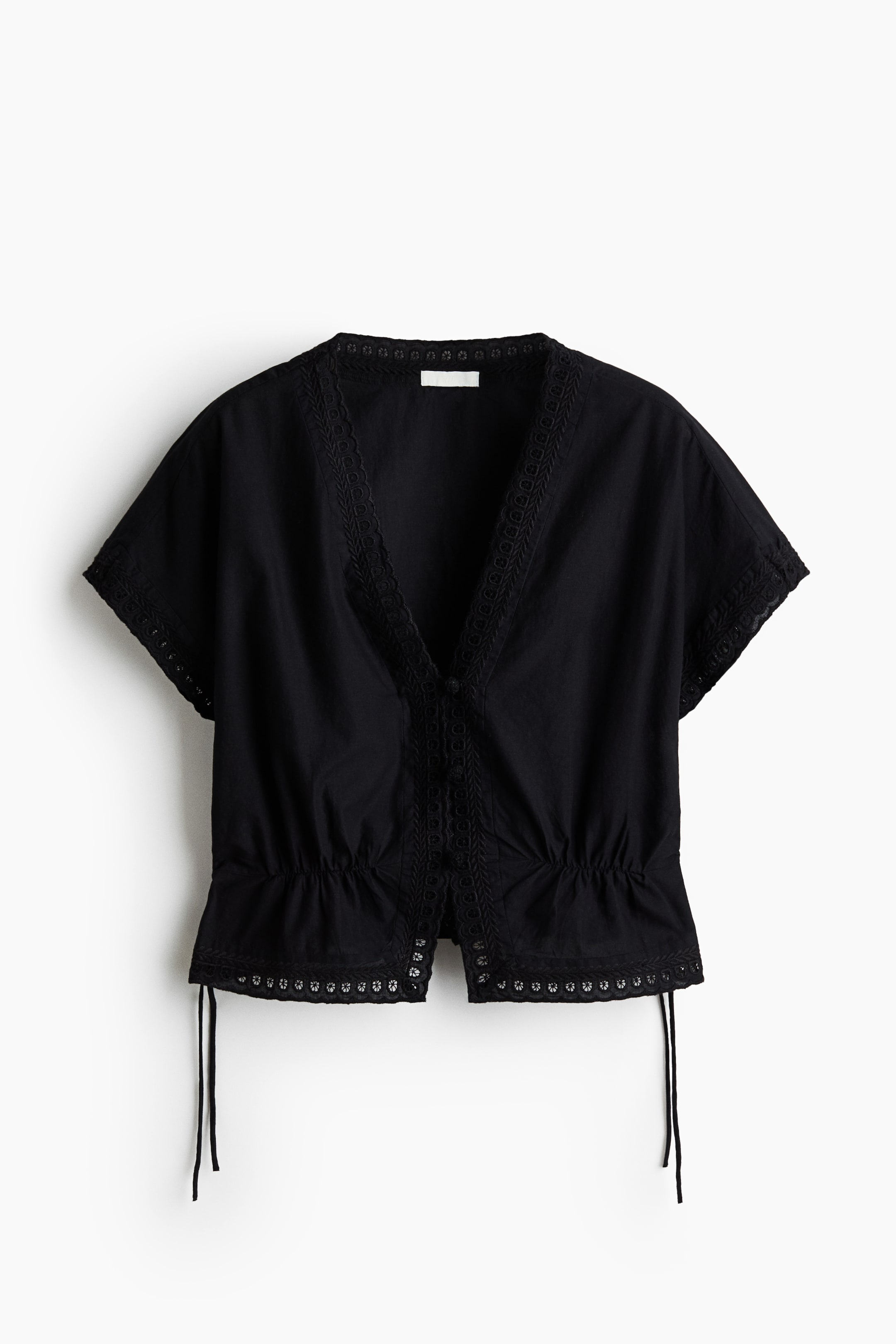 Broderie Anglaise Button-Front Top