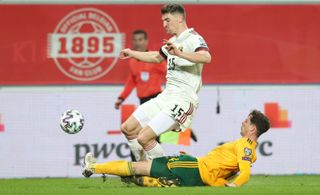 James Lawrence played against Belgium in Wales' opening World Cup qualifier