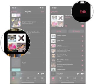 Tap a playlist, tap Edit