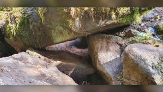 A local man found the hoard under this boulder.
