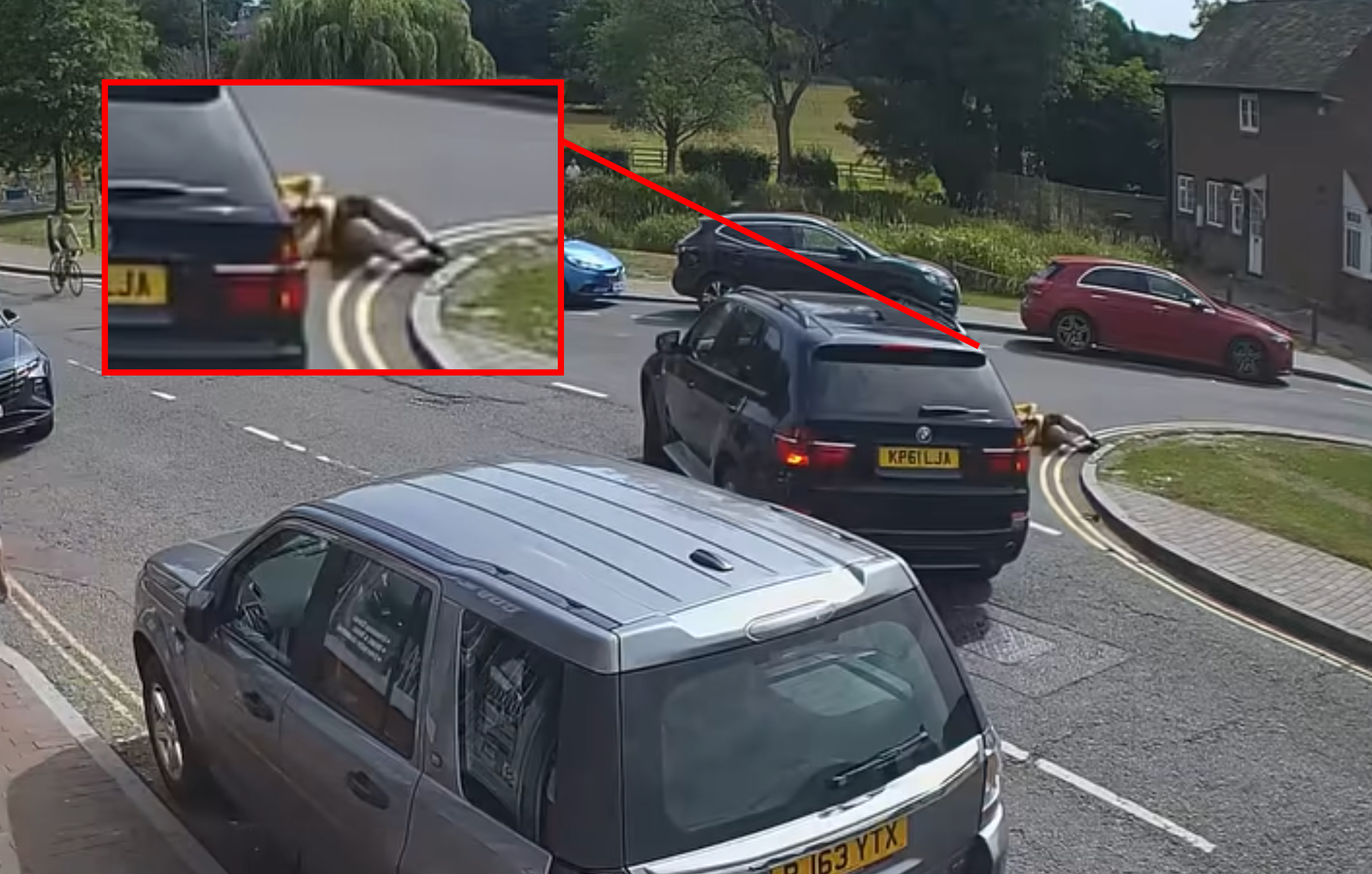 CCTV footage of car driver hitting a cyclist in Buckinghamshire