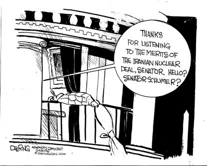 Political cartoon U.S. Schumer Iran Deal