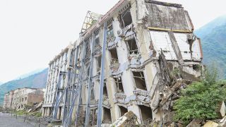 A destroyed house in Beichuan, Mianyang, China