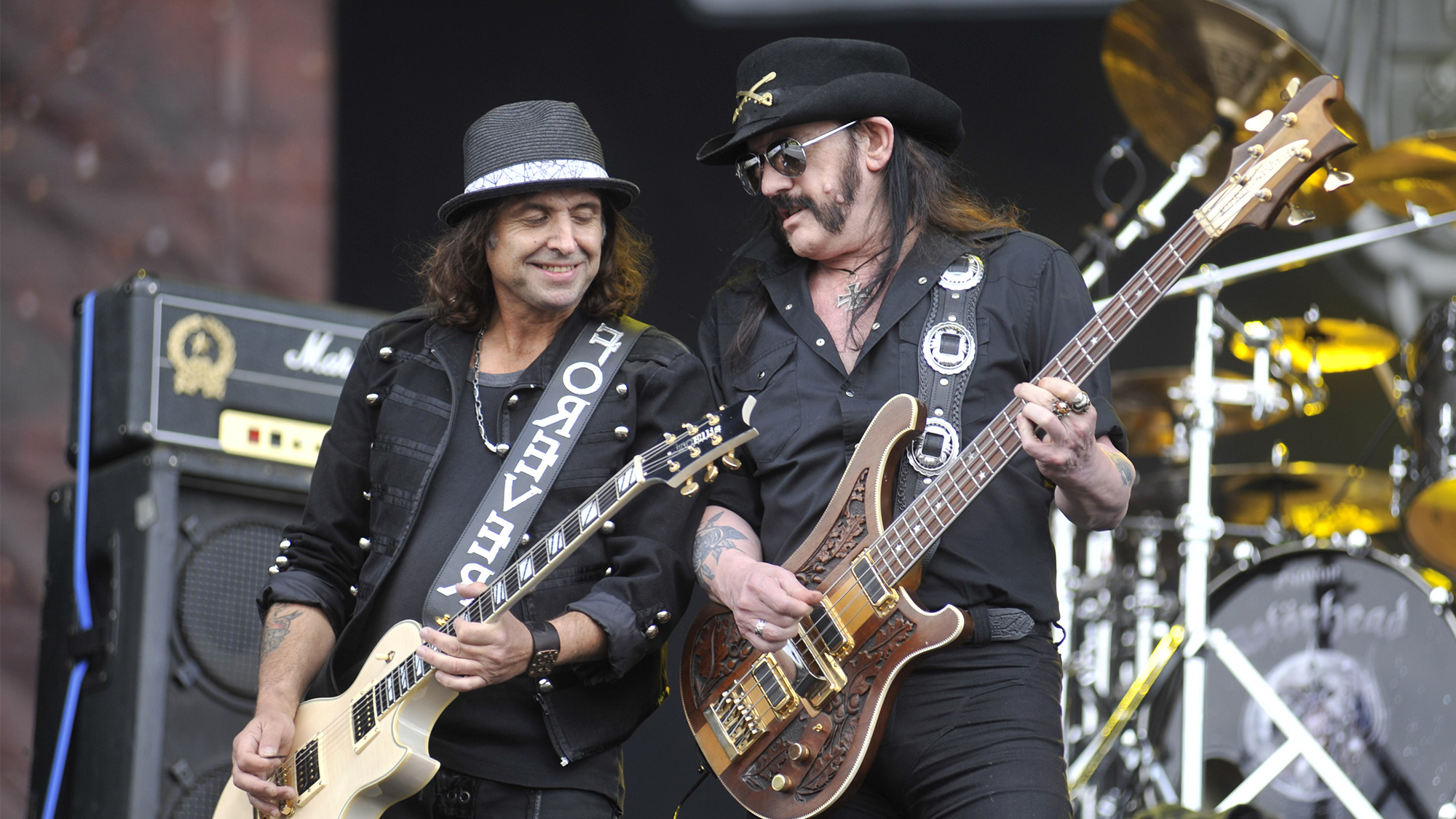 Phil Campbell and Lemmy Kilmister (R) of Motorhead perform live on stage at Sonisphere Festival on July 10, 2011.