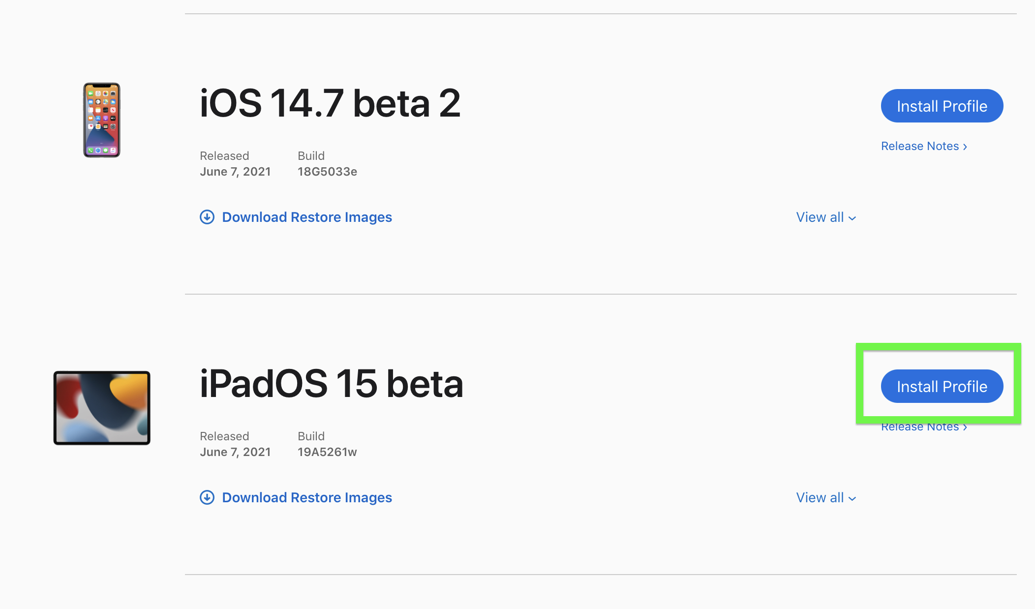 iPadOS 15 beta developer step 5 — install profile