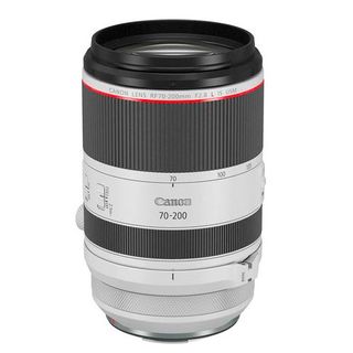Canon RF 70-200mm f2.8L IS USM lens on a white background