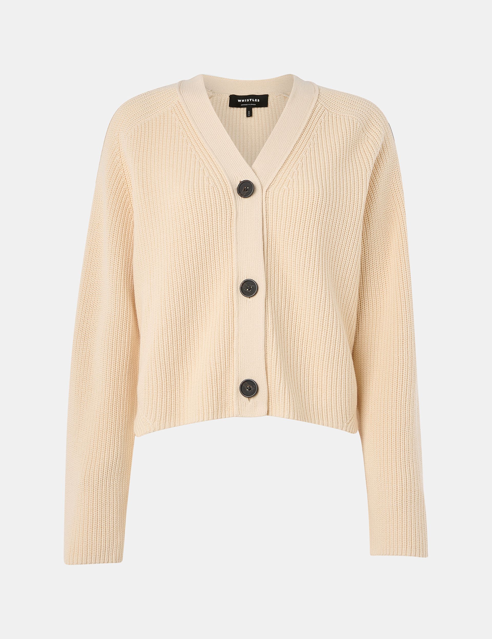 Pure Cotton Button Front Cropped Cardigan