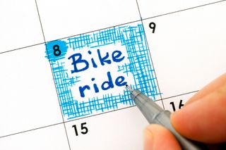 Bike Ride is being marked on a calendar