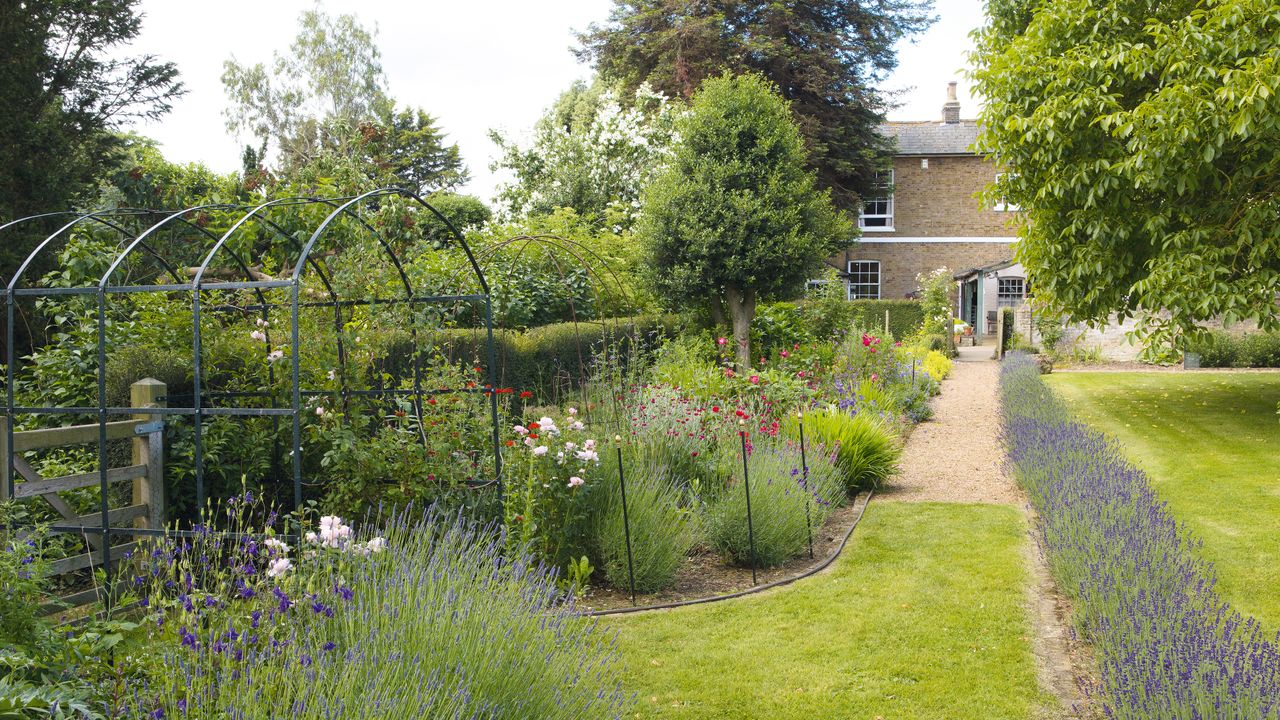 spring garden of a Victorian villa