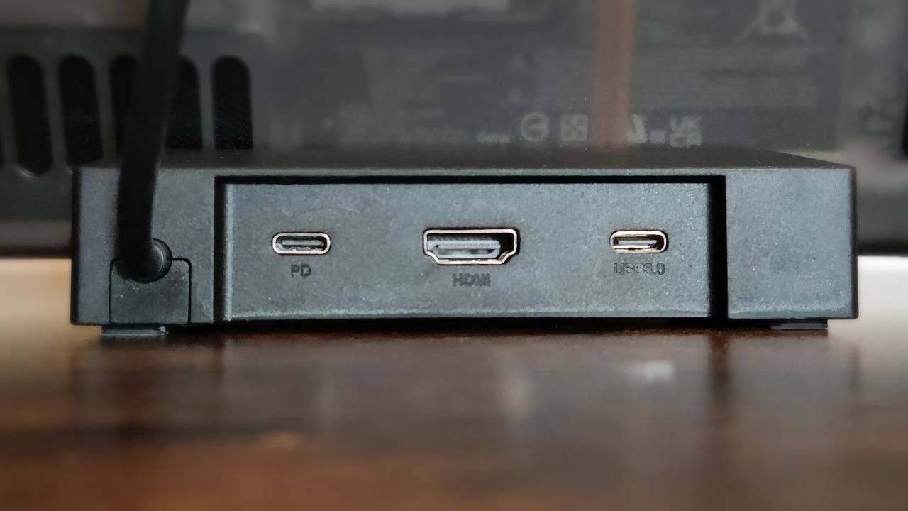 The Sabrent 6-Port Steam Deck dock back view.
