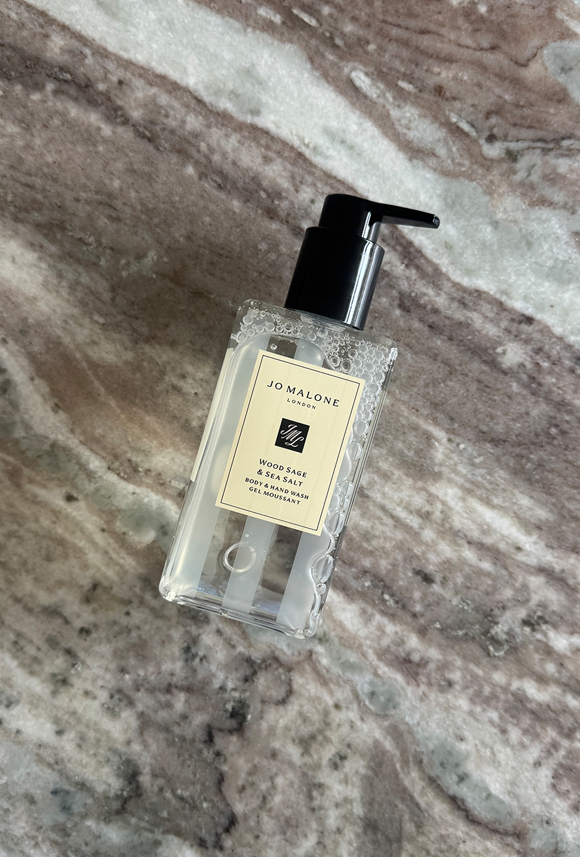 Jo Malone London Wood Sage & Sea Salt Hand Soap on marble table