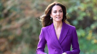 Kate Middleton in a purple blazer