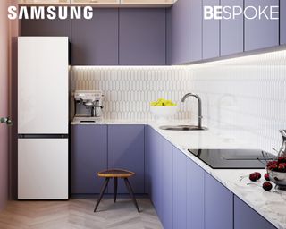 Samsung Bespoke fridge in white glass