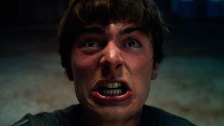 A close up of Will Byers about to scream in Stranger Things season 5