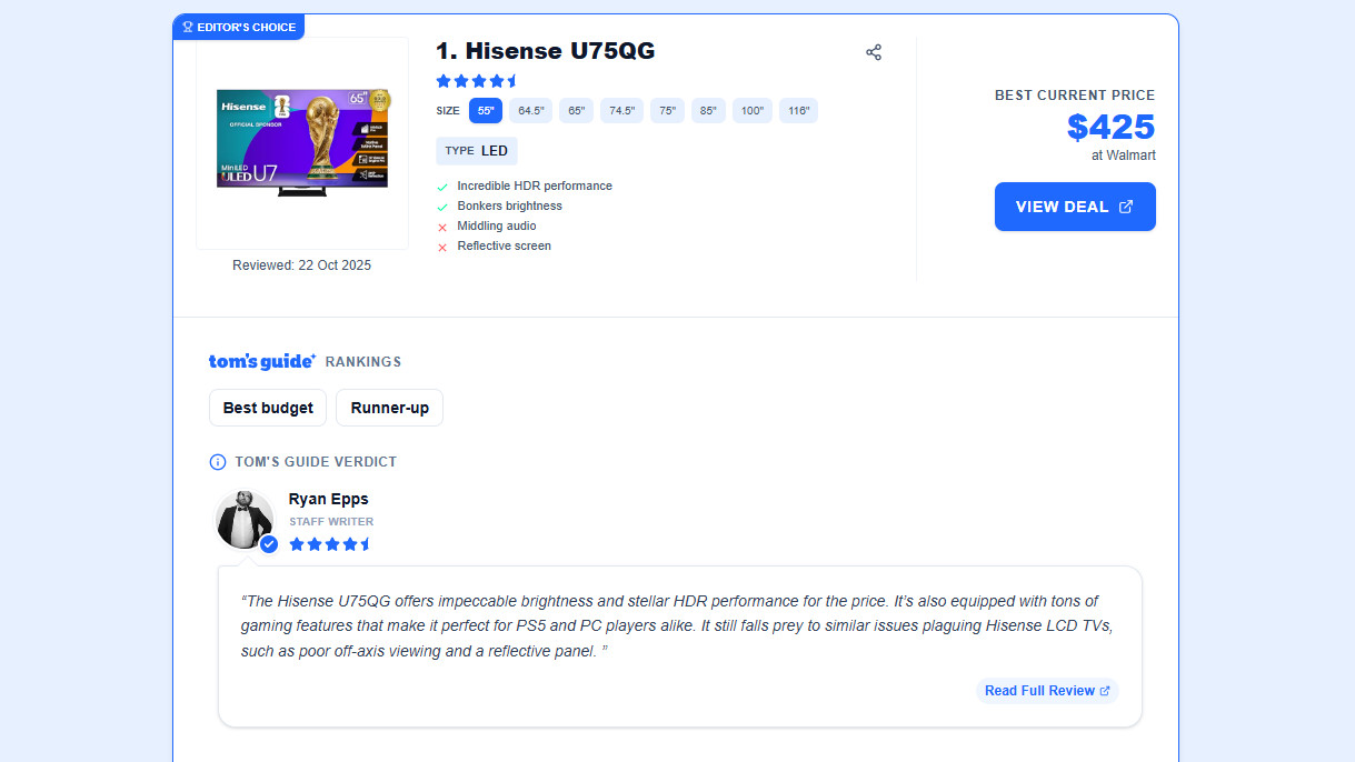 The new Product Finder on Tom's Guide
