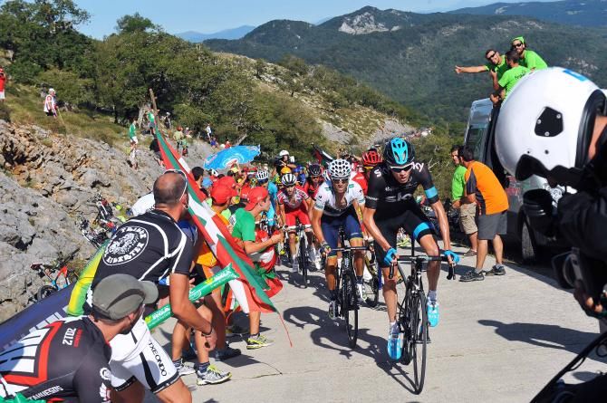 Chris Froome (Sky) dangled off the back, but made the front group when it counted