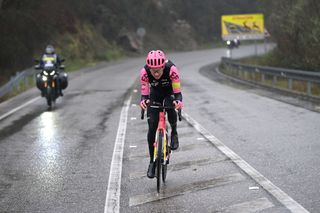 TUI SPAIN FEBRUARY 25 Neilson Powless of The United States and Team EF Education EasyPost leads the breakaway during the 3rd O Gran Camio The Historical Route 2024 Stage 4 a 1581km stage from Ponteareas to Tui 607m on February 25 2024 in Tui Spain Photo by Dario BelingheriGetty Images