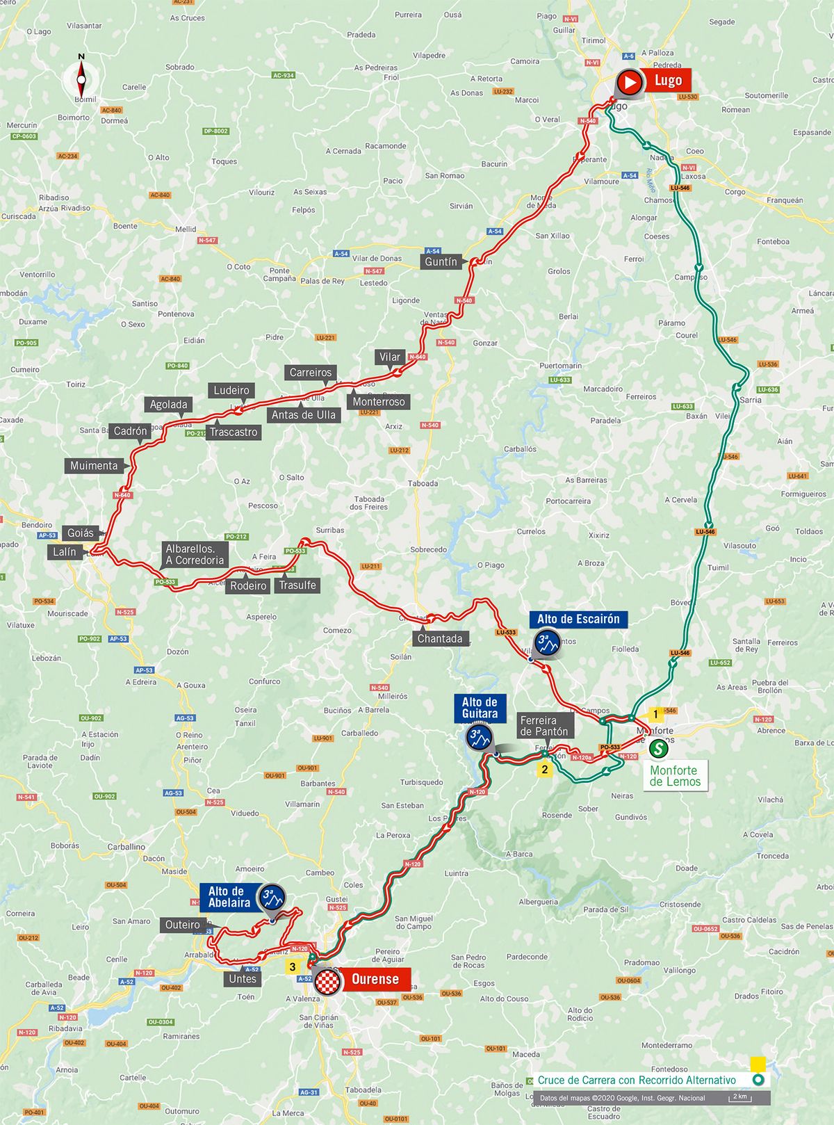 Stage 14 map 2020 Vuelta a Espana