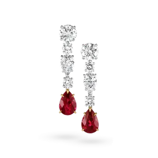 Harry Winston, Diamond and Ruby Drop Earrings