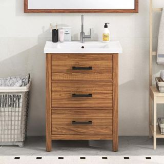 ModernLuxe Bathroom Vanity with Ceramic Basin Sink