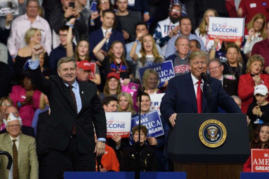 Donald Trump and Rick Saccone.