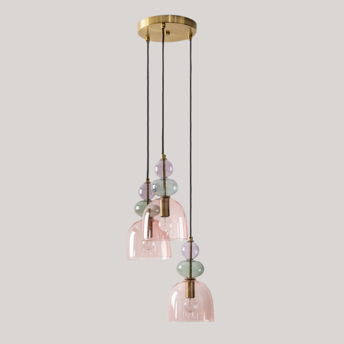 Bezany Colors Hanging Ceiling Lamp in Glass With 3 Light Points