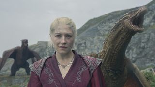 Rhaenyra (played by Emma D'Arcy) brings her "army of bastards" to the season 2 finale