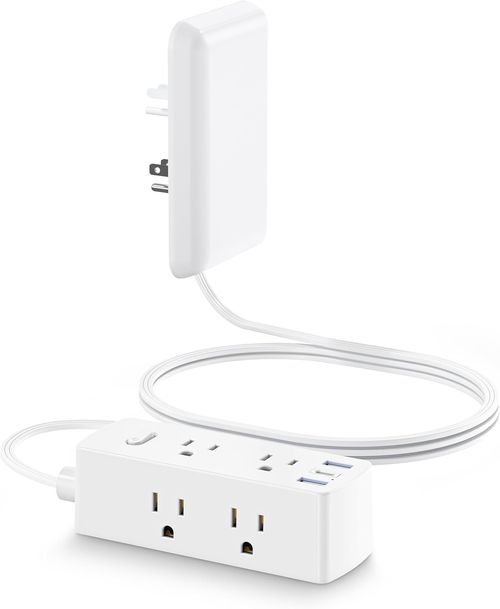 Flat Extension Cord With Outlet Cover