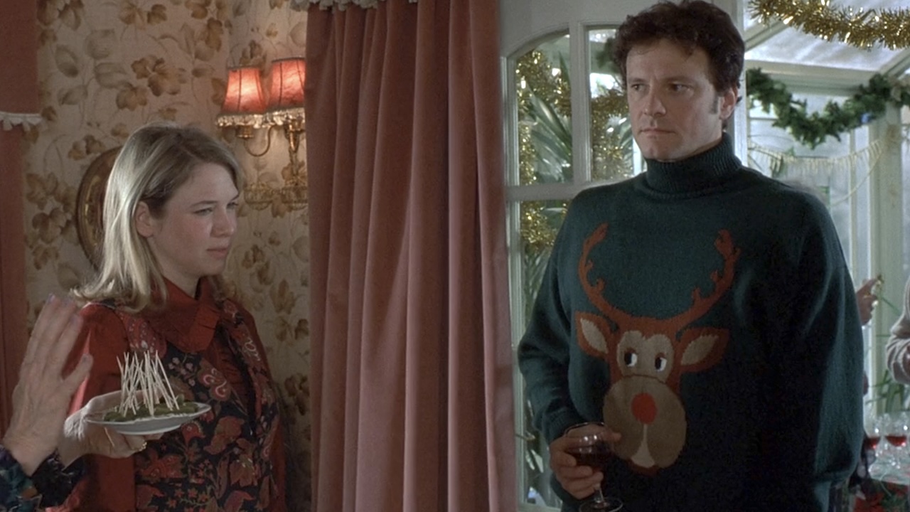 Bridget talking to Mark at the Christmas party in Bridget Jones's Diary