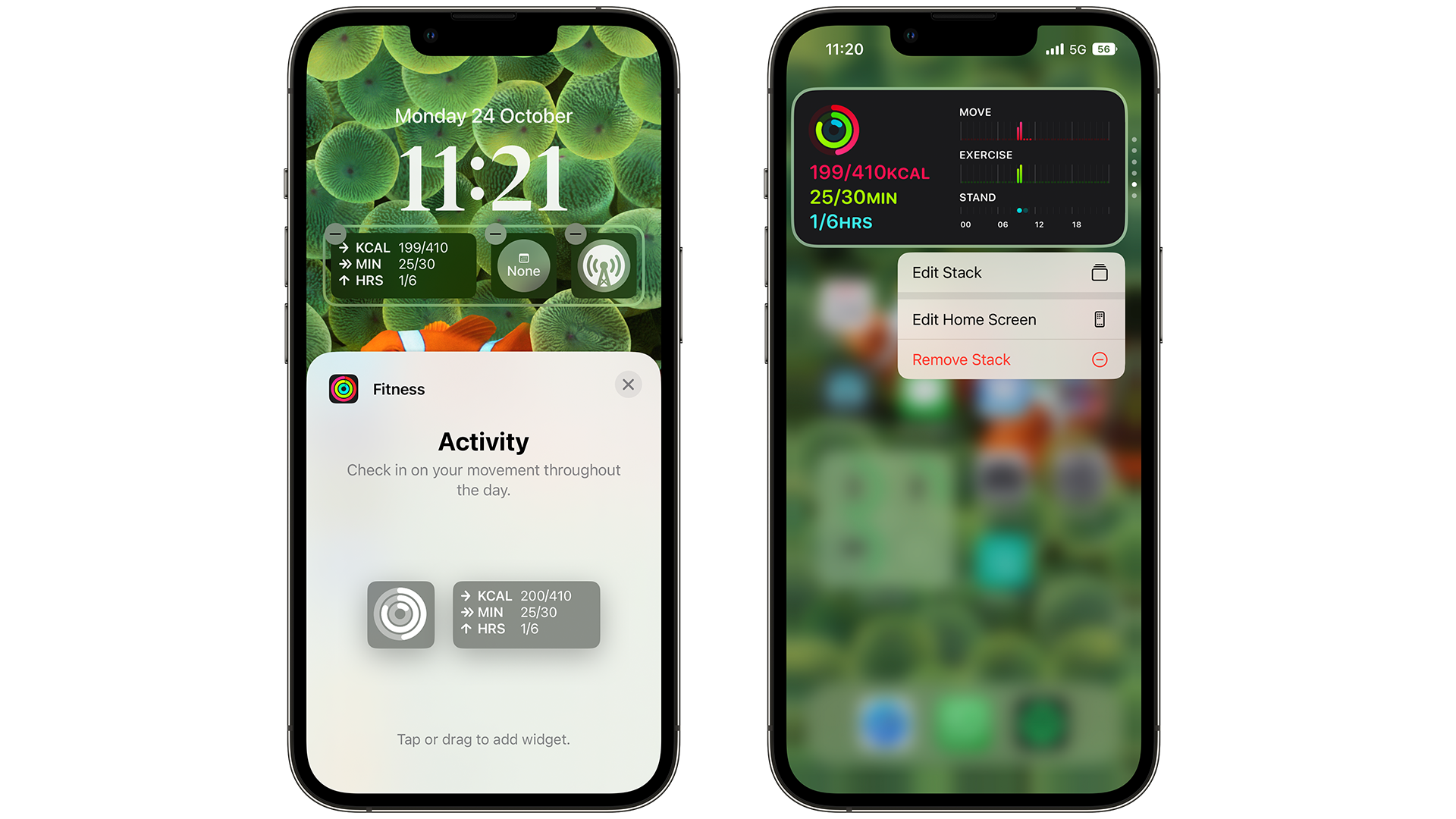 iOS 16 Fitness Widgets on Home and Lock Screens