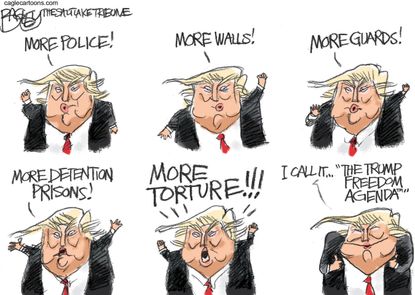 Political Cartoon U.S. Donald Trump Freedom