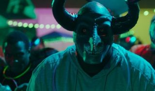 The First Purge demon mask at a rave