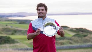 Eugenio Chacarra with the trophy after winning the St Andrews Bay Championship