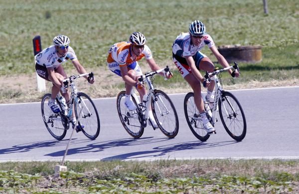 Yuriy Krivtsov (AG2R La Mondiale), Rick Flens (Rabobank) and Olivier Kaisen (Omega Pharma-Lotto).