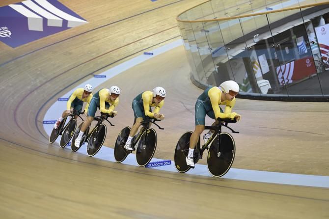 The Australian men's team pursuit squad: Jack Bobridge, Luke Davison, Alex Edmondson, Glenn O'Shea