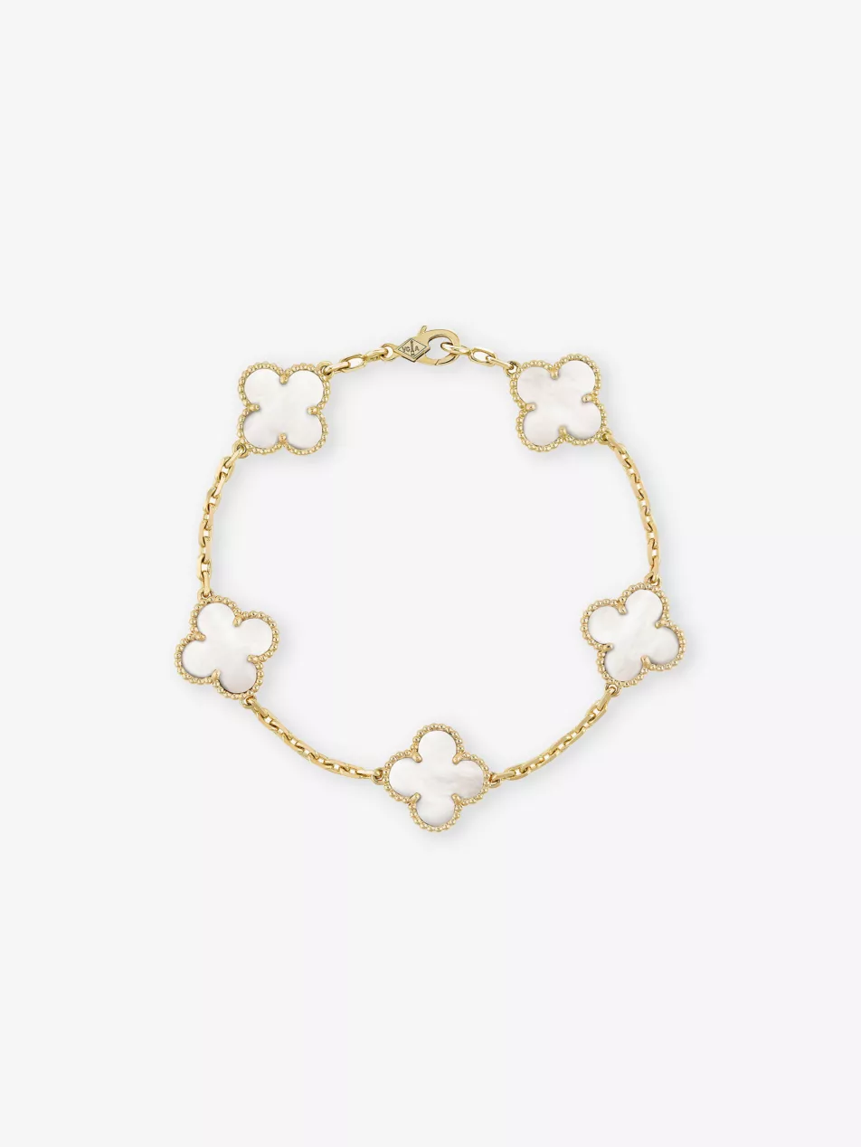 VAN CLEEF & ARPELS, Vintage Alhambra Gold and Mother-Of-Pearl Bracelet