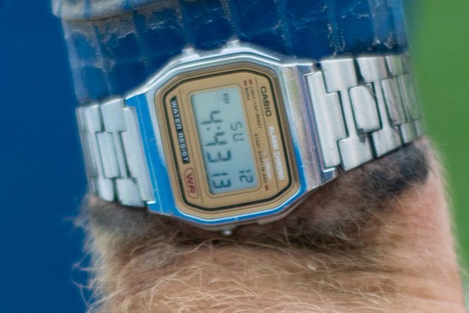 A Casio watch worn by Jakob S&amp;ouml;derqvist at Paris-Roubaix